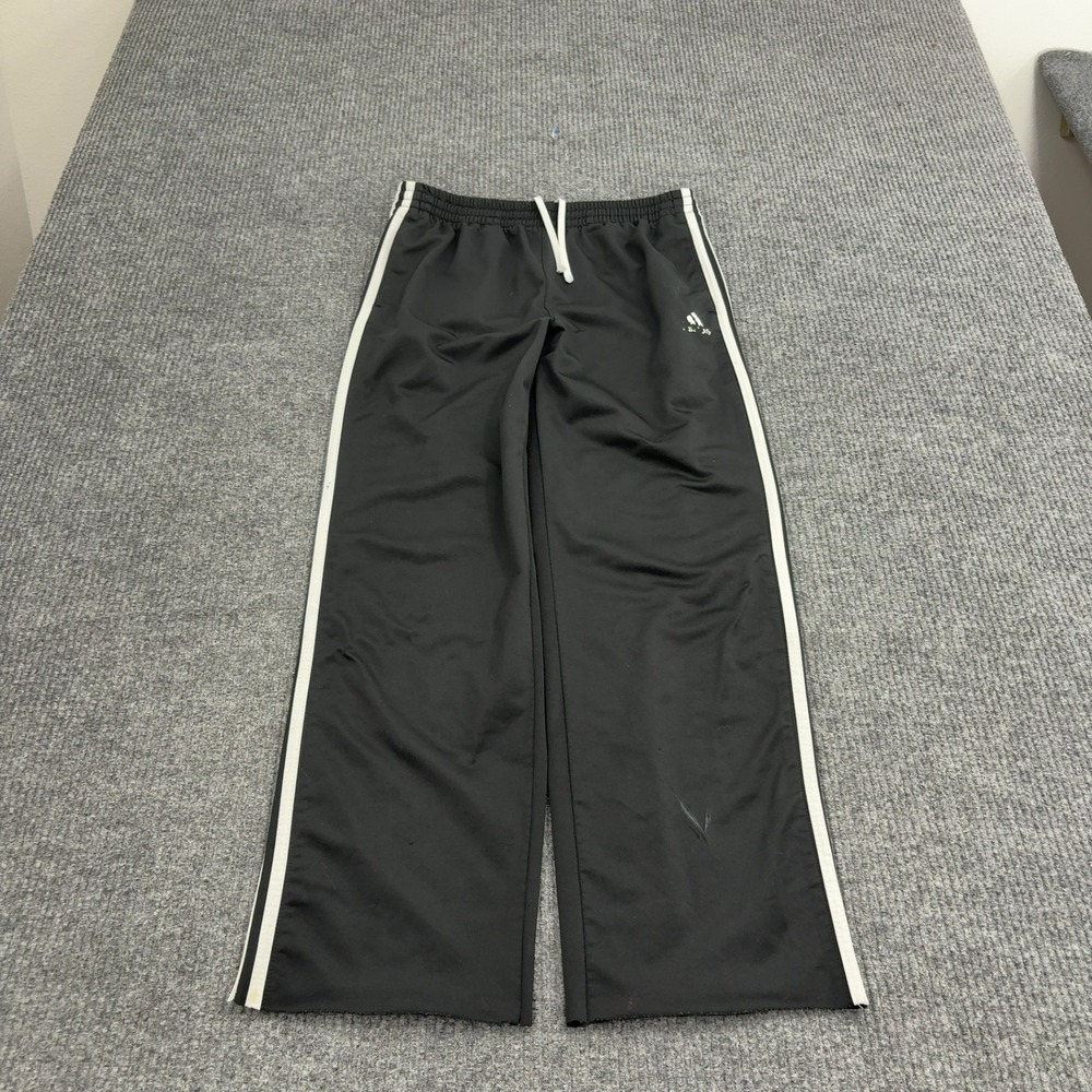 Adidas Pants Youth‎ XL Black Polyester Three Stripe Track Athletic Streetwear